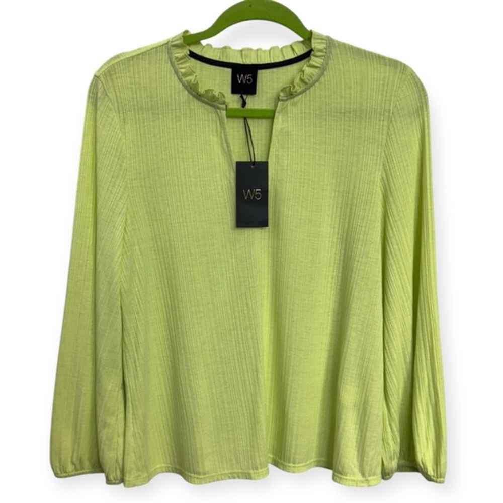 Anthropologie W5 Women’s Soft Lime Green Blouse Size M **297